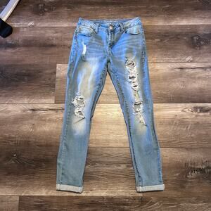 Resfeber Distressed Women's Skinny Boyfriend Cuffed Jeans Size 6
